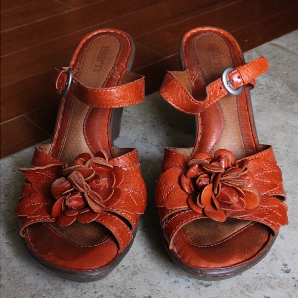 Women's Born- Orange Floral Sandals